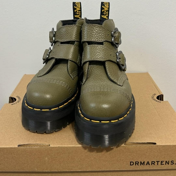 Dr. Martens Olive Green Platform Boots - Picture 8 of 10